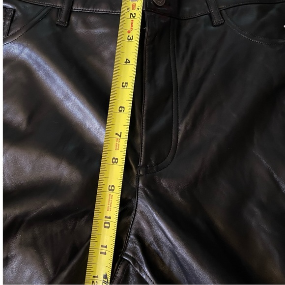 Joie Black Straight Leg Vegan Faux Leather Pants Size 10 NWT - Picture 12 of 13
